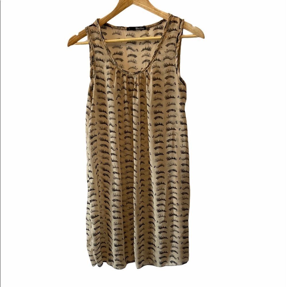 Nude Eyelash Print Light Weight Tank Dress 8